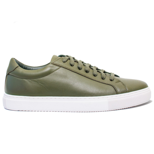 Green Low Top Leather Sneaker