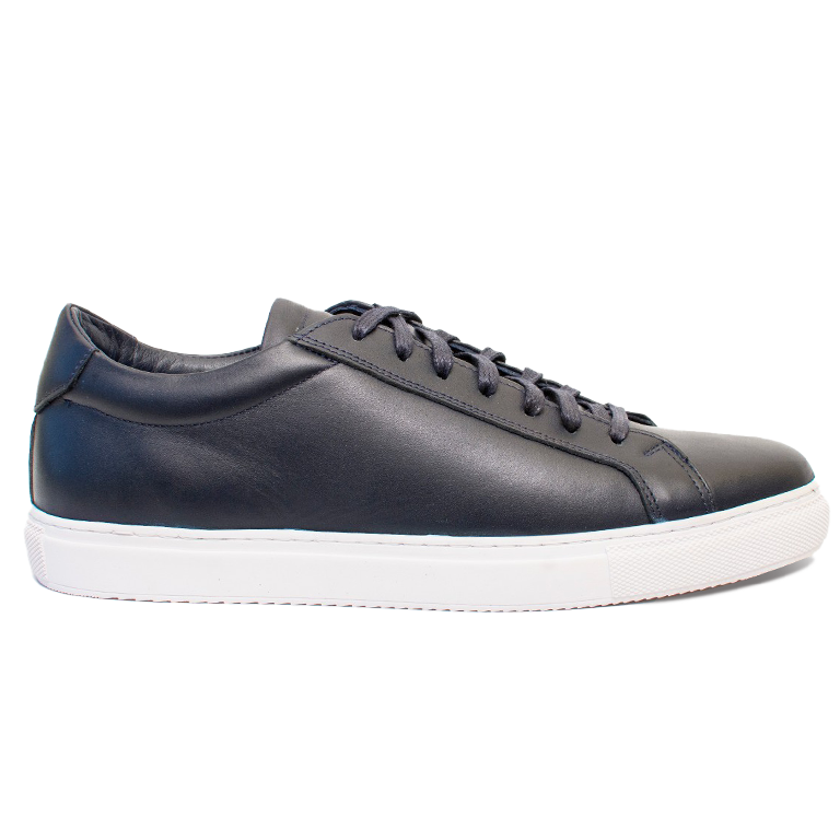 Navy Blue Low Top Leather Sneaker