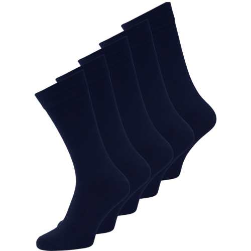 Plain Organic Cotton 5 Pack Socks - Navy Blue