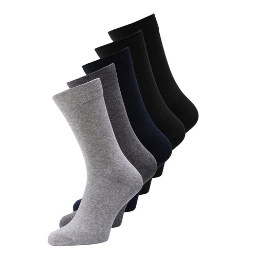 Plain Organic Cotton 5 Pack Socks - Assorted